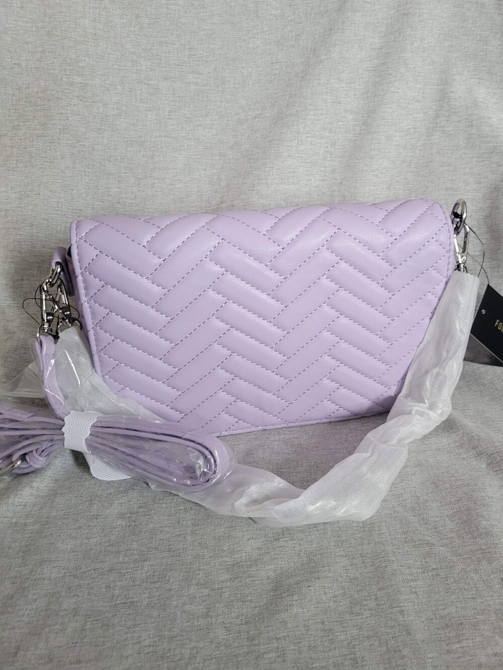 Nwt Lavender Silver Chain Quilted Forever 21 Handbag - Picture 2 of 7